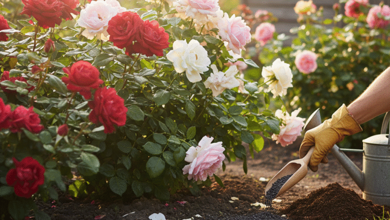 Obraz pokazujący bujny krzew różany
